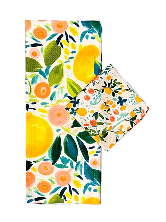 Lemonade/Tart: Hand Towel Washcloth Single-Sided Set