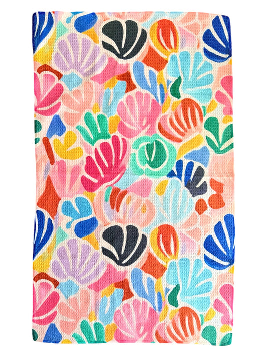 Tropical Coral: Single-Sided Hand Towel